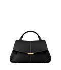 Mokki Mini - Textured Black with Ecru Stitching
